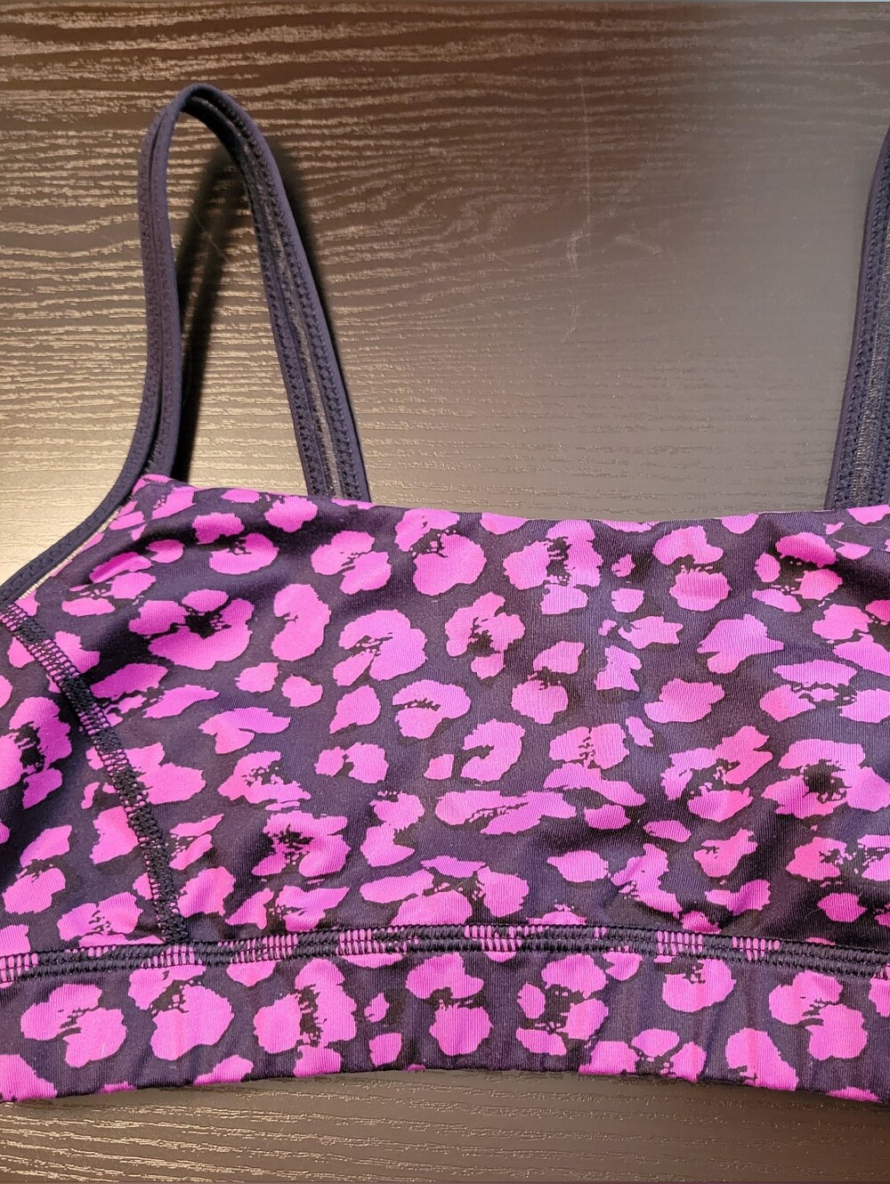 Lululemon Straight Up Bra Mini Cherry Cheetah Ultra Violet - Size 6